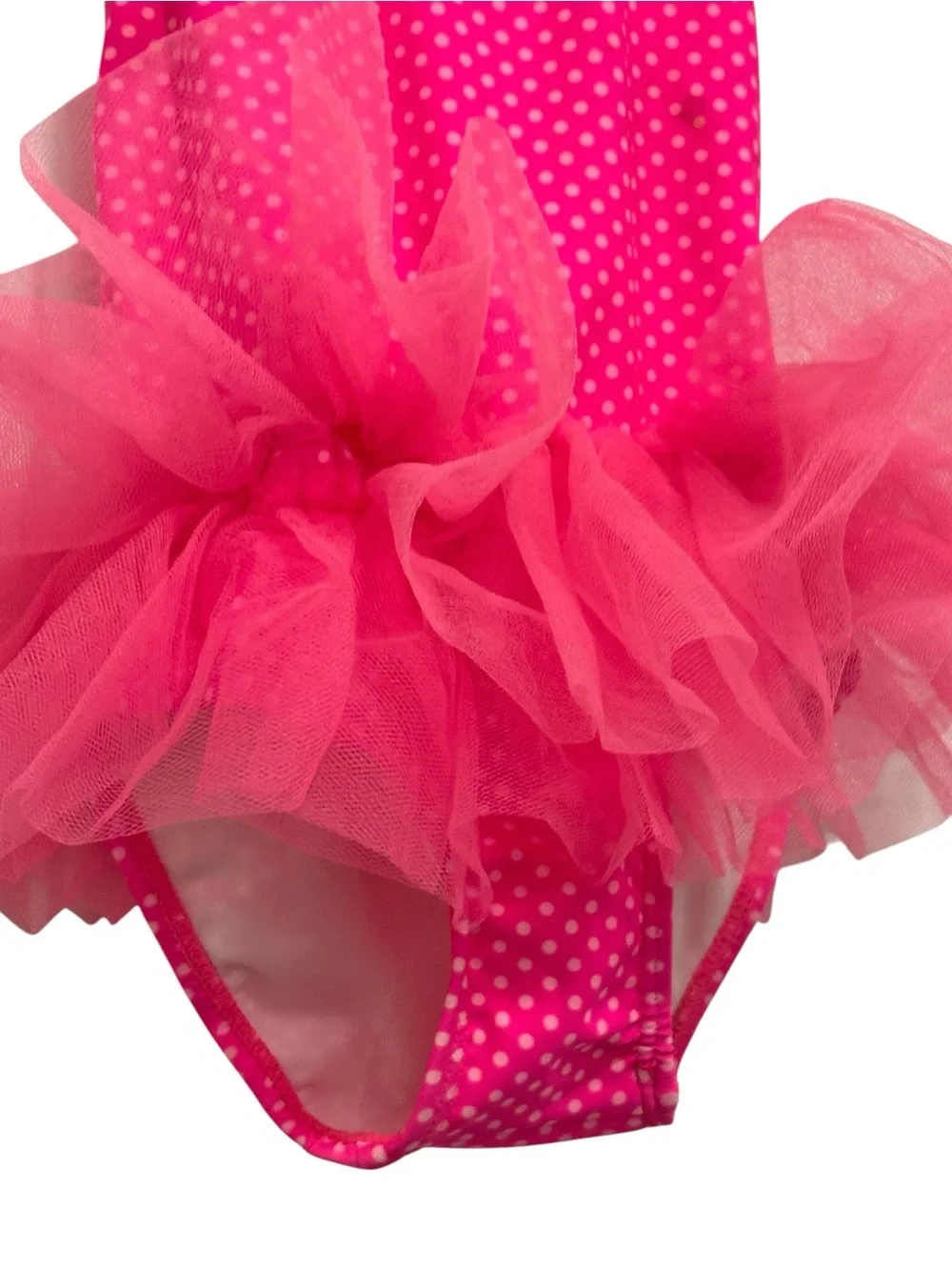 2 One-piece Pink Ruffle Tutu One-Piece Swim Suits infant size 18 months